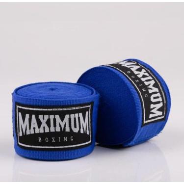 Imagem de Par Bandagem Maximum Muay Thai 3 Metros Boxe Kickboxing, Azul, UNICO