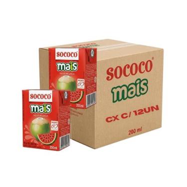 Imagem de Água De Coco Sococo Mais de Melancia 200ml - CX 12 Unidades