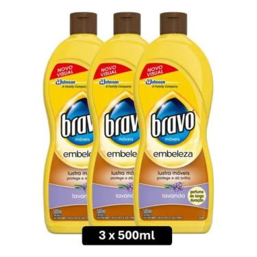 Imagem de Kit 3 Lustra Móveis Bravo Lavanda 500ml Embeleza