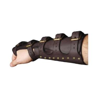 Imagem de Bracelete De Couro Masculino Medieval Viking Steampunk Gótico Com Five