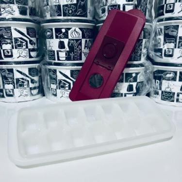 Imagem de Forma Gelo Com Tampa Tupperware 14 Cubos Marsala ou Vermelho