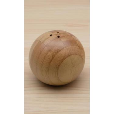 Imagem de Saleiro Esférico de Bambu Natural 7x6.2cm - Congratulations Store