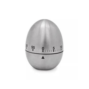 Imagem de Timer de Cozinha Magnético Ovo Inox 6,1 x 7,5 cm Mimo