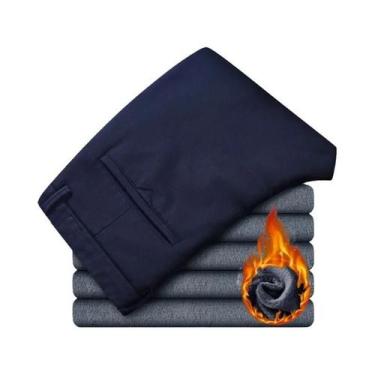 Imagem de Calças Masculinas De Inverno Quentes E Confortáveis, Estilo Casual De 