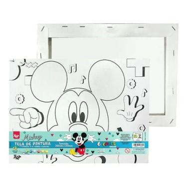 Imagem de Tela Pintura Mickey 30x20 C/ Tinta E Pincel DAC