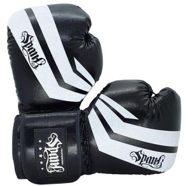 Imagem de Luva Boxe MuayThai Kickboxing Spank COMFY Profissional, Preto, 12 Oz