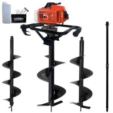 Imagem de Perfurador de Solo DPS623G com Motor 62cc 3HP 12500 RPM e Sistema Easy Start Laranja 1,2L 3 Brocas 80x20 80x25 80x30