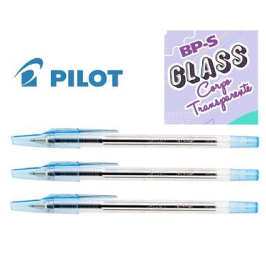 Imagem de Kit Com 3 Canetas Esferográficas Pilot BP-S Glass AZUL