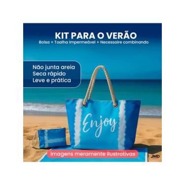 Imagem de Kit Praia Feminino com Bolsa Grande e Acessórios - Enjoy, Multicolorid