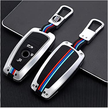 Imagem de YJADHU Car Styling Key Rings Cover Cover Stickers Proteger Case Cover Case Acessórios Auto Interior, apto para BMW F10 F30 X3 X4 F25 F26, Prata 3 botões plu