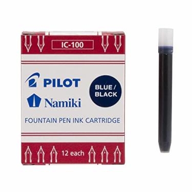 Imagem de PILOT Cartuchos de tinta Namiki IC100 para caneta-tinteiro, azul/preto, pacote com 12 (69102)