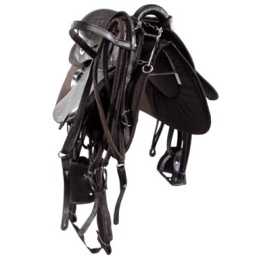 Imagem de Sela Australiana Marrom Infantil De Arco Luxo 12 Polegadas + Acessórios