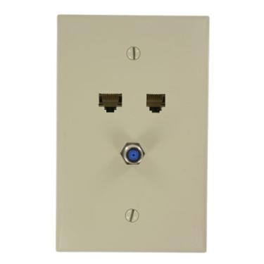 Imagem de Leviton 5EA20-M3I QuickPlate, tamanho médio, marfim