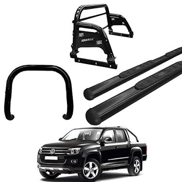 Imagem de Kit Quebra Mato+Estribo OVAL+Santo Ant H3 AMAROK CD PRETO