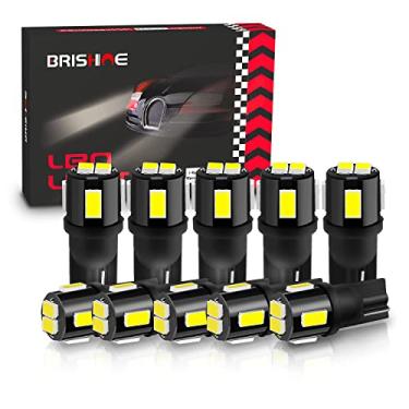Imagem de BRISHINE 194 lâmpadas de LED 6000K xenon branco extremamente brilhante 5630 chipsets T10 168 2825 175 W5W lâmpadas de substituição de LED para interior de carro cúpula mapa porta cortesia placa luzes (pacote com 10)