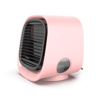 Imagem de Mini refrigerador de ar portátil para casa ar condicionado umidificador purificador USB desktop ventilador de ar para sala de escritório, rosa