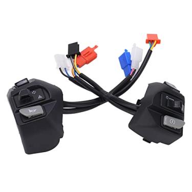 Imagem de Controlador de luz de guiador, conjunto de interruptor de guiador multifunções anti-desgaste 2PCS esquerda direita para motocicleta