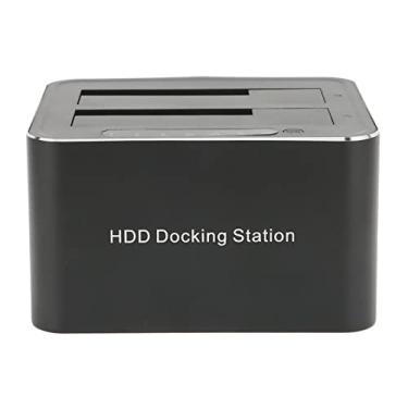 Imagem de USB 3.0 para SATA Docking Station, cópia offline Hot Swap Double Slot 2x 16TB Hard Drive Docking Station for Office Plugue UE