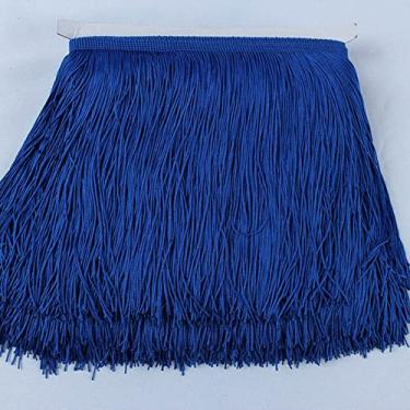 Imagem de 10 jardas/lote Renda Franja Borla Poliéster Lace Trim Fita DIY Cortina Vestido Latino Vestuário de Palco 15cm/20cm/30cm de Largura, Royalblue, 30cm de Largura