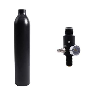 Imagem de Tanque de Paintball PCP TUXING 4500Psi 0,5L 4500psi Cilindro de Alumínio Aprovado pela CE com Válvula Reguladora de Paintball Regulador Medidor de Pressão de Saída: 2200psi-M18*1,5
