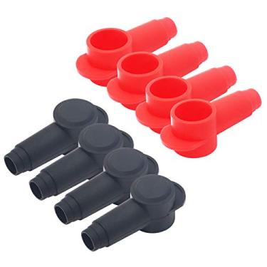 Imagem de Recoil STC10-8 Pacote com 8 capas de terminal de silicone para pinos de bateria e blocos de junção de energia, serve para fio de 2AWG a 1/0AWG, 4 pares vermelhos e 4 pretos