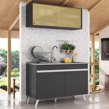 Imagem de Armário De Compacta 2 Peças Multimóveis Preto/branco