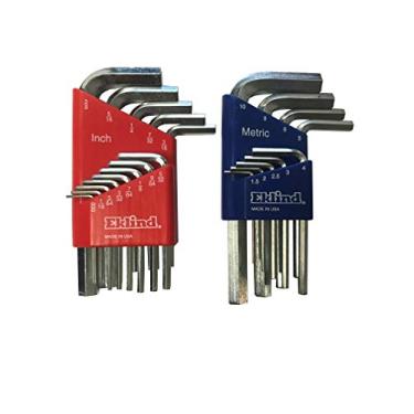 Imagem de EKLIND 11122 Chave Allen Allen Allen Bright-Hex - Curto polegada/mm (2 conjuntos de 22 peças)