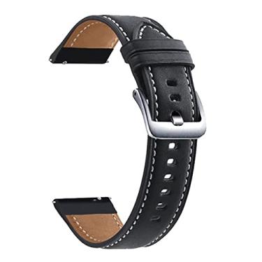 Imagem de GANYUU Pulseira de couro genuíno 20 22mm para Huawei Watch GT2 GT 2 42 46mm Relógio de substituição inteligente 3 Pro Honor Magic 2 (Cor: Preto, Tamanho: para Huawei GT2pro)