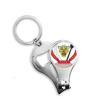 Imagem de Chaveiro abridor de garrafa cortador de unhas do país emblema nacional do Congo abridor de garrafas