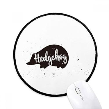 Imagem de Tapete de mouse Hedgehog preto e branco animal desktop escritório tapete redondo para computador