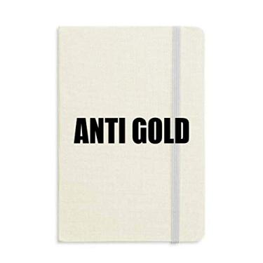 Imagem de Caderno com nome de cor dourada capa dura diário clássico A5 presente