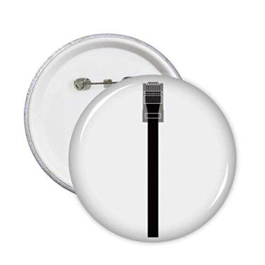 Imagem de Cabo de Internet plugue preto padrão pinos crachá botão emblema acessório decoração 5 peças