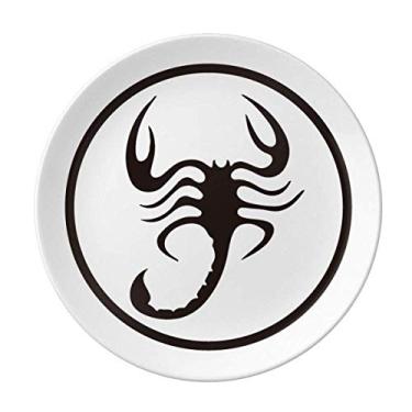 Imagem de Prato circular de insetos naturais escorpião prato decorativo porcelana salver louça jantar prato