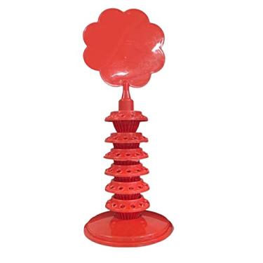 Imagem de Suporte para plugue multicamada em forma de para exibição de mesa de doces para o Natal , Vermelho