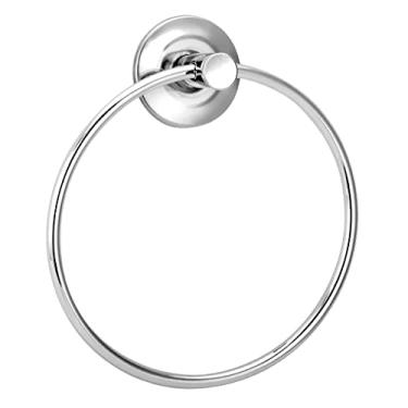 Imagem de Suporte Toalheiro Banheiro Porta Toalha Argola Rosto Inox Cor:Cromado (Cromado) (Cromado)