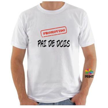 Imagem de Camiseta Adulto Promovido Pai De Dois Est. Carimbo  - Chá De Bebê Reve