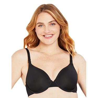 Imagem de Motherhood Maternity Sutiã feminino confortável levemente forrado com aro e cobertura total para maternidade e amamentação, Preto, (38) 38B