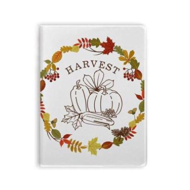 Imagem de Diário de capa macia com estampa de guirlanda de Dia de Ação de Graças de folha