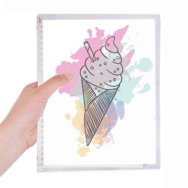 Imagem de Caderno de folhas soltas com cones de aquarela, caderno, diário, recarregável, papelaria