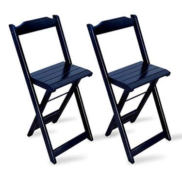 Imagem de KIT 2 CADEIRAS BISTRÔ DOBRÁVEIS MADEIRA PRETA - TARIMATÃ