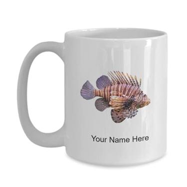 Imagem de Caneca personalizada de peixe-leão vermelho, copo de café de leão vermelho, ideia de presente de peixe-leão vermelho, copo de peixe vermelho personalizado, caneca de leão vermelho personalizada - caneca de café de 445 ml