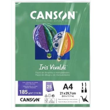 Imagem de Papel Colorido Canson Iris Vivaldi A4 185G 25Fls