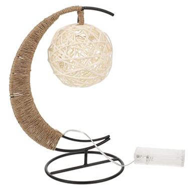 Imagem de DOITOOL Lanterna Sepak Takraw Da Lua Lâmpada De Luz Noturna Luz Noturna De Cabeceira Candeeiro De Cabeceira Romântico Lâmpada De Lua Pendurada Luz Da Galáxia Mão Boêmio Ferro 3d Vime