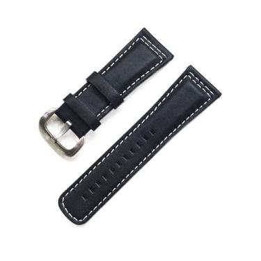 Imagem de DFAMIN Pulseira de relógio de couro genuíno clássica de 28 mm para sete sextas-feiras pulseira de pulso marrom preto fivela de pino (cor: F)