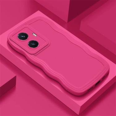 Imagem de Onda pára-choques caso de telefone para realme c55 c35 c33 c30 c25 c25s c12 c25y c21y c17 c15 c20 c11 2021 10 4g capa de silicone macio, rosa vermelha, para c15