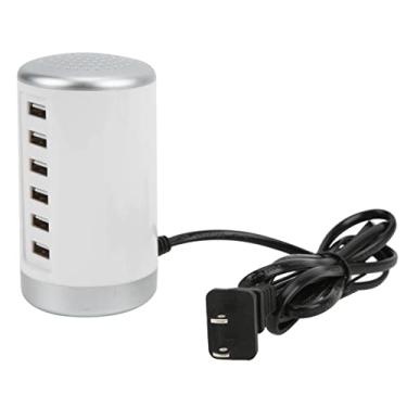 Imagem de GLOGLOW Charging Hub, 6 Port Fast Charge USB Charger Desktop Charger Charging Station(White)