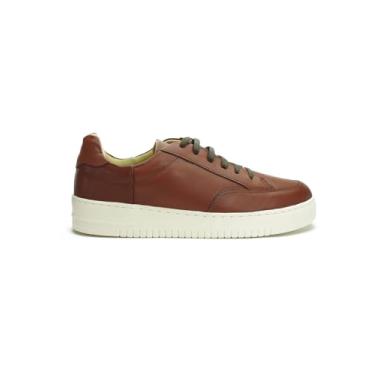 Imagem de Tenis casual masculino em couro 100% legitimo. Sneaker sapatenis branco com palmilha de gel (PINHÃO, BR, Adulto, Numérico, 41)