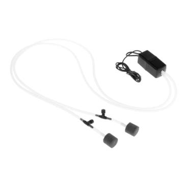 Imagem de WeiLaiKeQi Bomba oxigenadora de aquário, bomba aeradora de oxigênio, saída dupla, bomba de oxigenação para exterior, preto