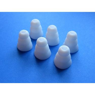 Imagem de Conjunto de 6 fones de ouvido de substituição com flange tripla branca grande (G) compatível com fones de ouvido intra-auriculares Audio-Technica CK Series, CKS Series, CKM Series, CKL Series, CKF Series e ANC Series