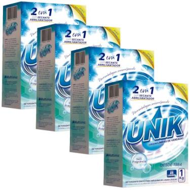 Imagem de 4X Detergente Para Maquina De Lavar Louça Unik 1Kg Com Secante E Abril